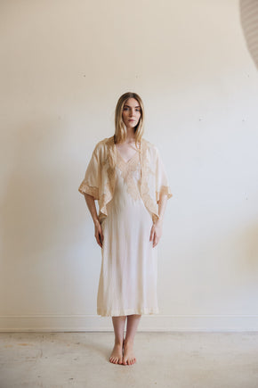 1930s silk lace bridal trousseau set