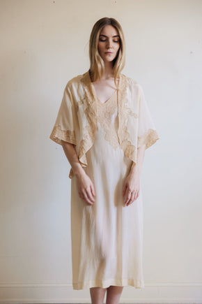 1930s silk lace bridal trousseau set