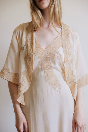 1930s silk lace bridal trousseau set