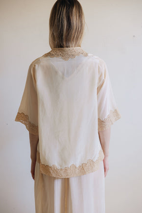 1930s silk lace bridal trousseau set