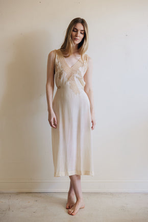 1930s silk lace bridal trousseau set