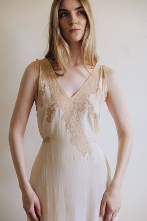 1930s silk lace bridal trousseau set