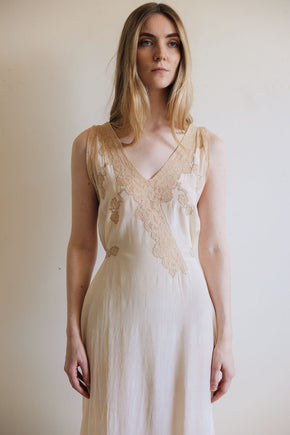 1930s silk lace bridal trousseau set