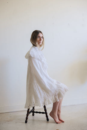 1900s eyelet cotton cape, France
