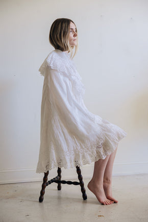 1900s eyelet cotton cape, France
