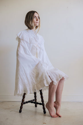 1900s eyelet cotton cape, France