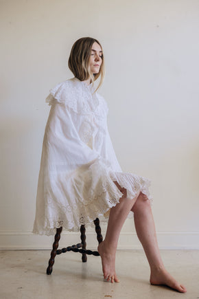 1900s eyelet cotton cape, France