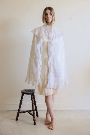 1900s eyelet cotton cape, France