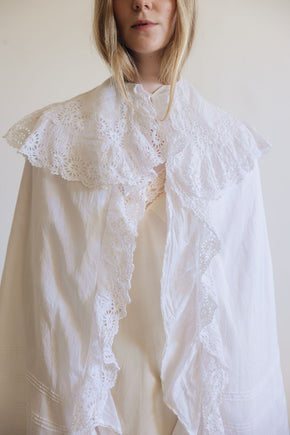 1900s eyelet cotton cape, France