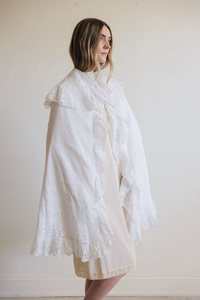 1900s eyelet cotton cape, France