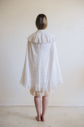 1900s eyelet cotton cape, France