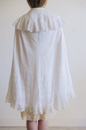1900s eyelet cotton cape, France