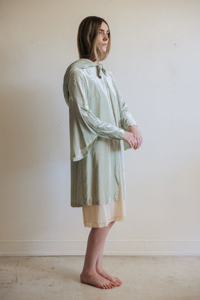 1920s mint green velvet coat, France