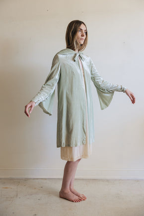 1920s mint green velvet coat, France