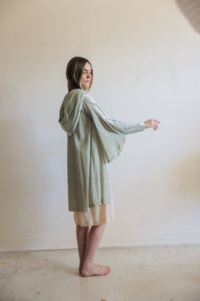 1920s mint green velvet coat, France