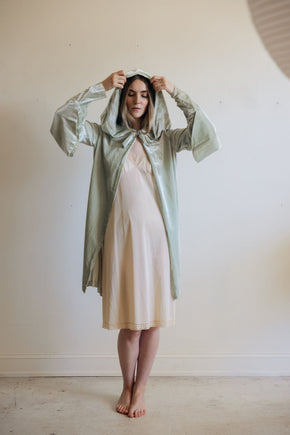 1920s mint green velvet coat, France