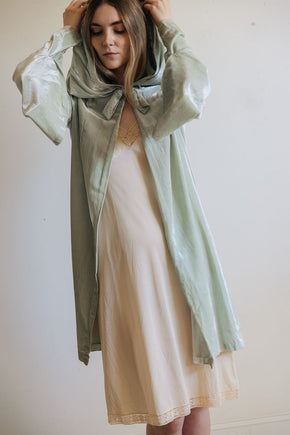 1920s mint green velvet coat, France