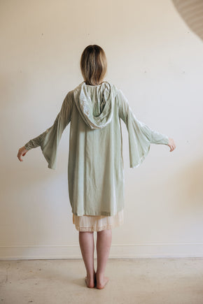 1920s mint green velvet coat, France