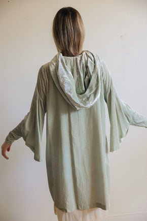 1920s mint green velvet coat, France
