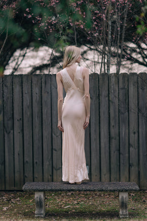 1930s bias silk satin lace slip