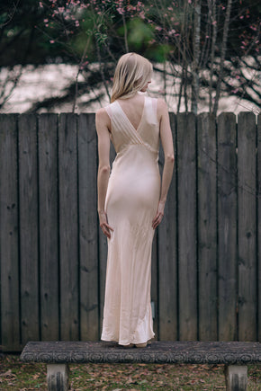 1930s bias silk satin lace slip