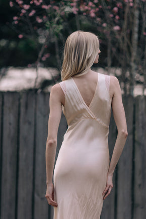 1930s bias silk satin lace slip