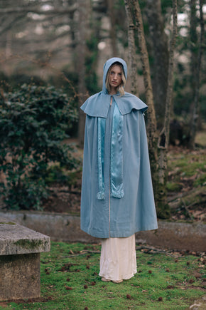 1900s baby blue shaker cape