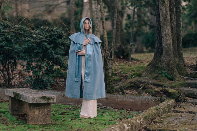 1900s baby blue shaker cape