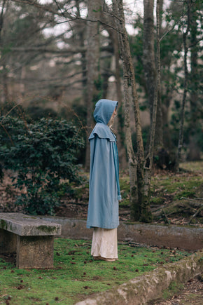 1900s baby blue shaker cape