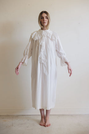 1900s cotton eyelet nightgown, France