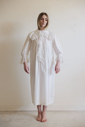 1900s cotton eyelet nightgown, France