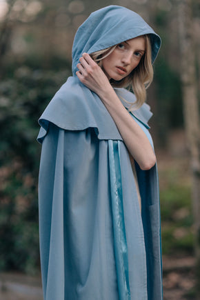 1900s baby blue shaker cape