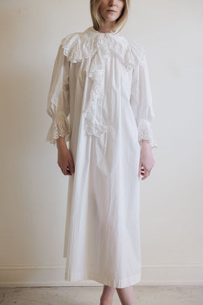 1900s cotton eyelet nightgown, France
