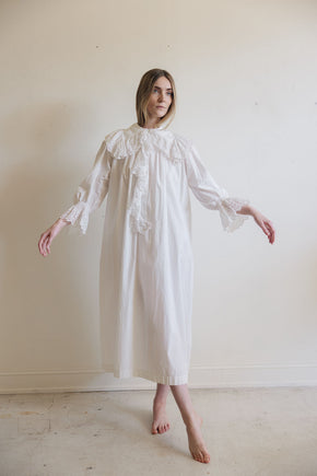 1900s cotton eyelet nightgown, France