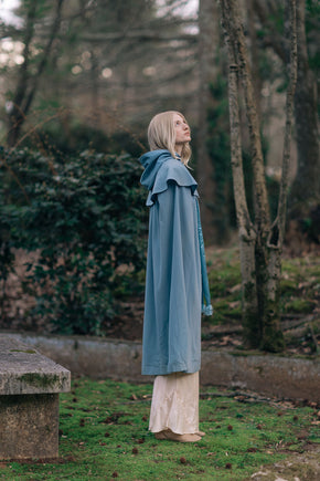 1900s baby blue shaker cape