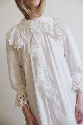 1900s cotton eyelet nightgown, France