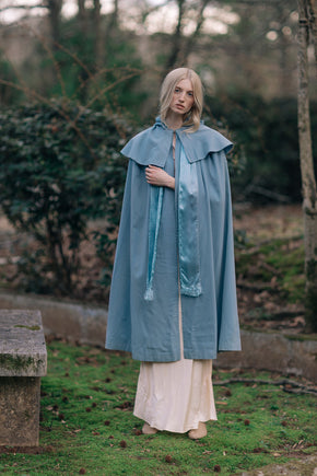 1900s baby blue shaker cape
