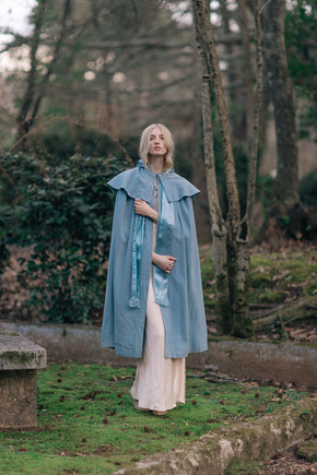 1900s baby blue shaker cape