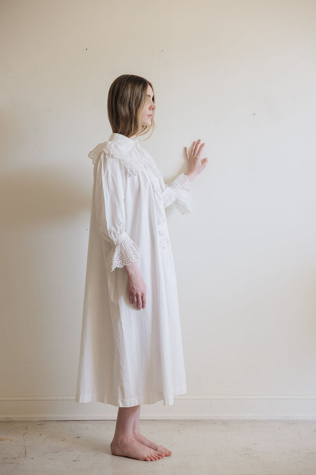 1900s cotton eyelet nightgown, France