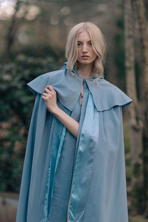 1900s baby blue shaker cape