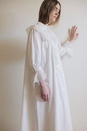 1900s cotton eyelet nightgown, France