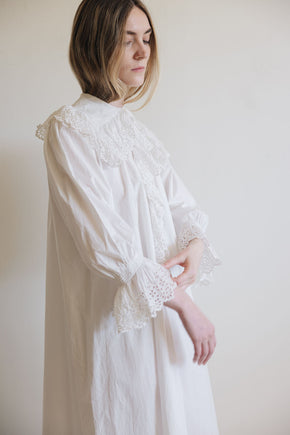 1900s cotton eyelet nightgown, France