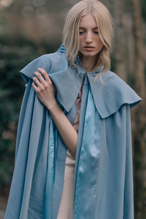 1900s baby blue shaker cape