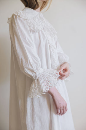 1900s cotton eyelet nightgown, France