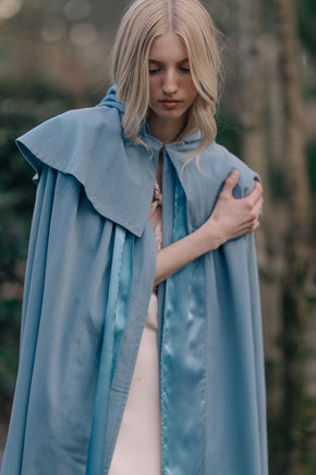 1900s baby blue shaker cape