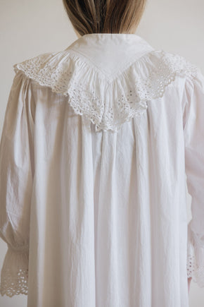 1900s cotton eyelet nightgown, France