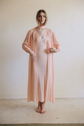 Vintage silk La Perla peignoir set