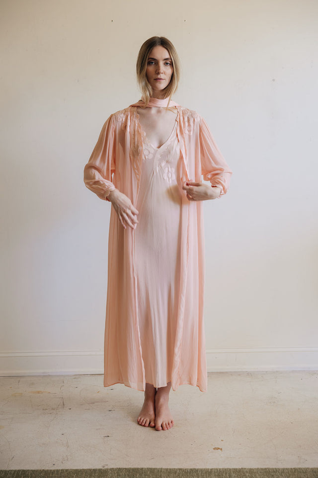 Vintage silk La Perla peignoir set