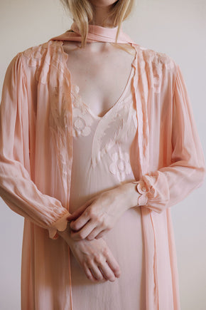 Vintage silk La Perla peignoir set