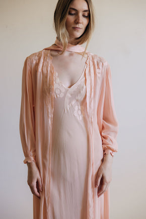 Vintage silk La Perla peignoir set